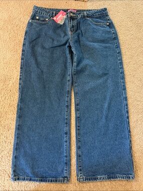 Edikted Women's Dark Blue Baggy Jeans